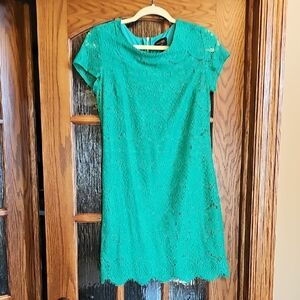 Laundry By Shelli Segal Teal Lace Mini Dress